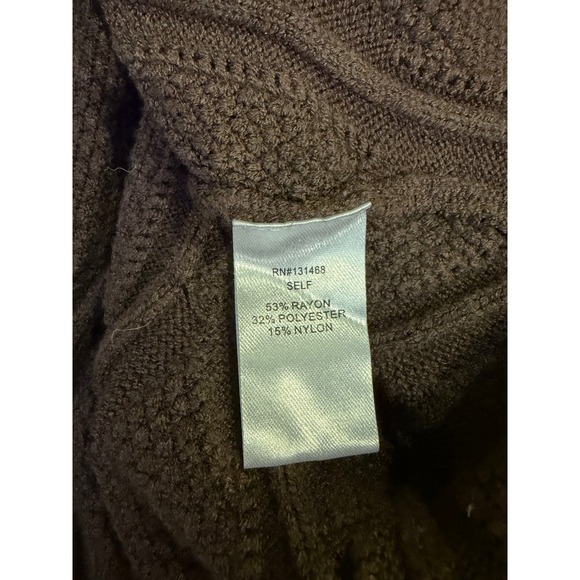 FATE Cable Knit Sweater Brown Plus Size 1XL Hooded Cozy Casual Relaxed - Picture 5 of 6